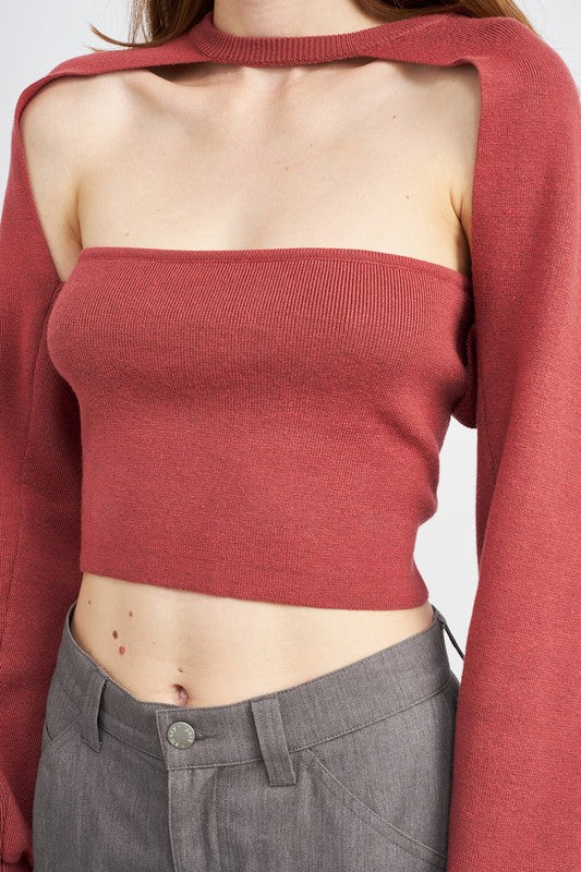 Tube Top & Sweater Top Set