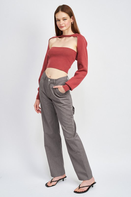 Tube Top & Sweater Top Set