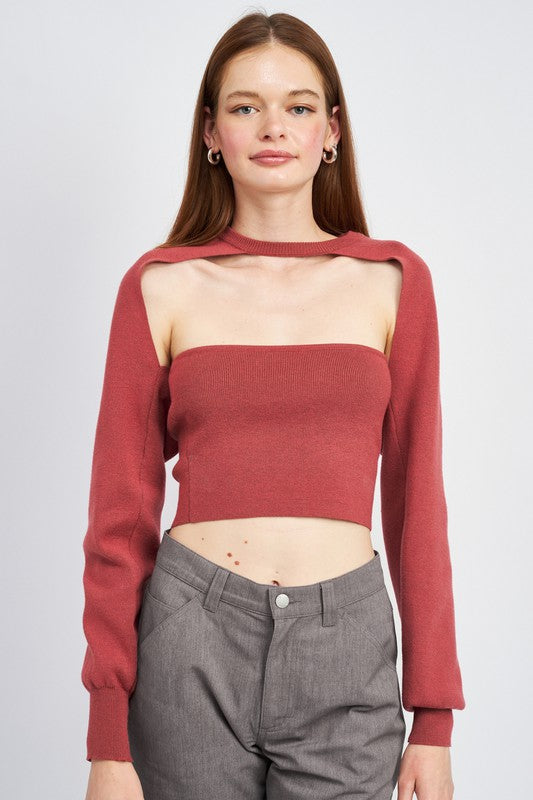 Tube Top & Sweater Top Set